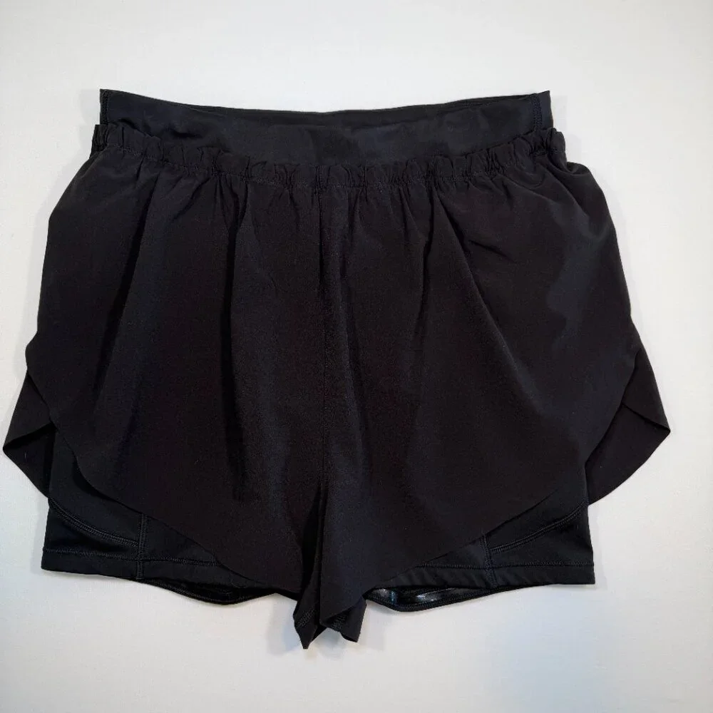ATHLETA Mile Marker 2 in 1 Shorts Black Small